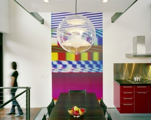 Digital mural in kitchen/dining area (garden level)